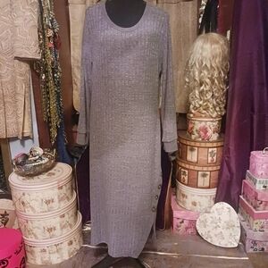 Terra & Sky Gray Knit Dress 14W